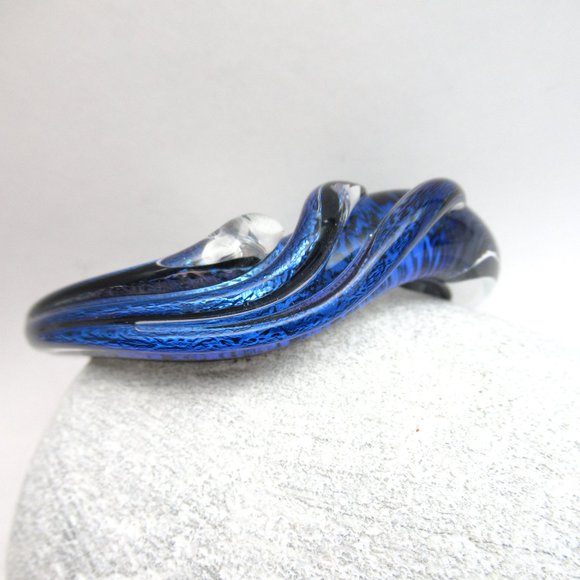 Blue Dichro Glass cuff bracelet - Picture 6 of 12